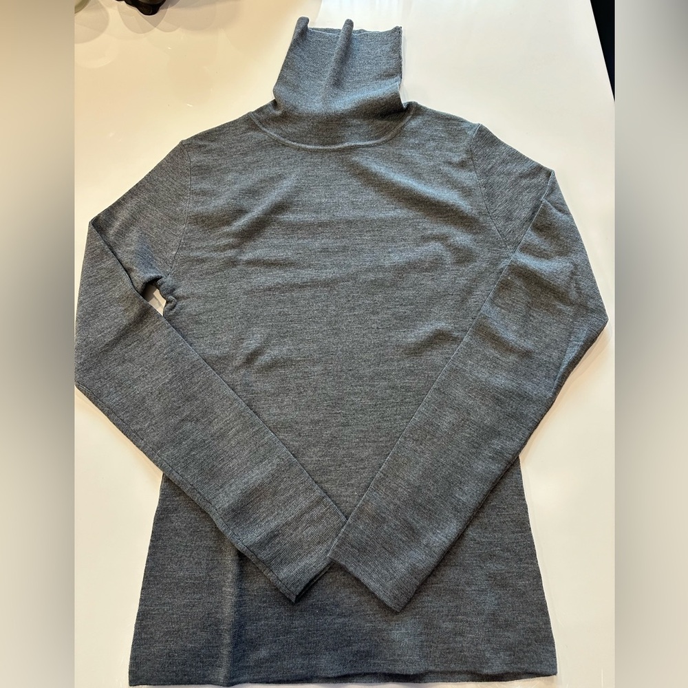 Grey merino wool turtleneck